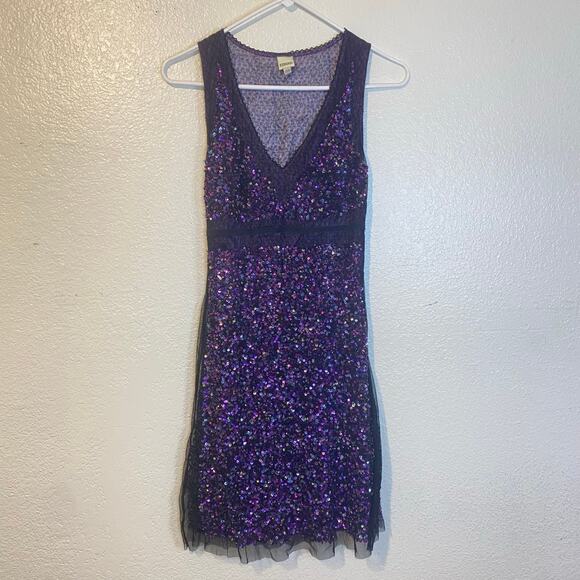 Gianfranco Ferre Vintage Purple Sequined Knee Length Dress EU 40 (US Size 8) - Picture 2 of 14